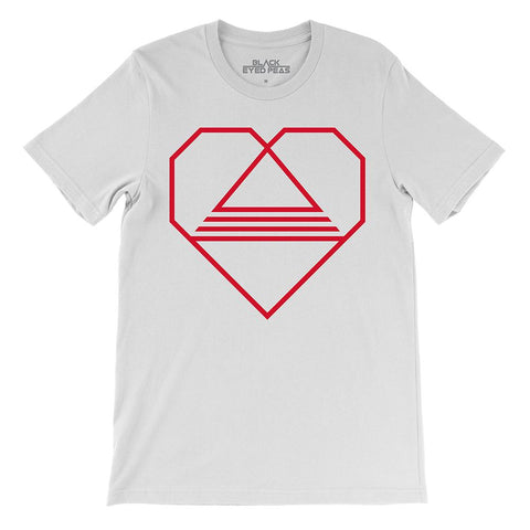 Tri-Angle Heart White Tee