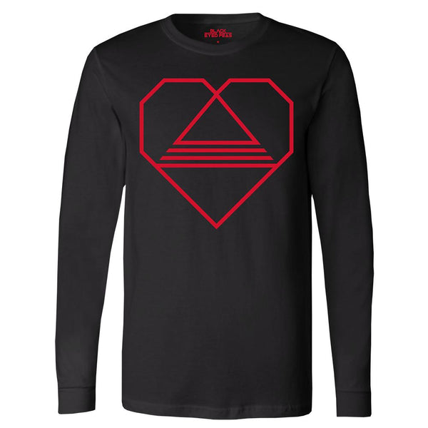 Tri-Angle Heart Black Long Sleeve Tee