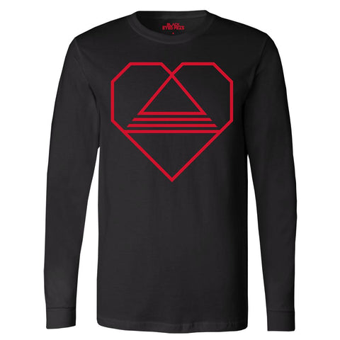 Tri-Angle Heart Black Long Sleeve Tee